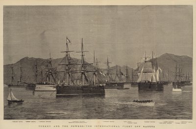 Turkey and the Powers, the International Fleet off Ragusa by Joseph Nash